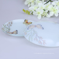 Haonai wholesale round tempered glass fruit tray for candy,charge plate for dinner.